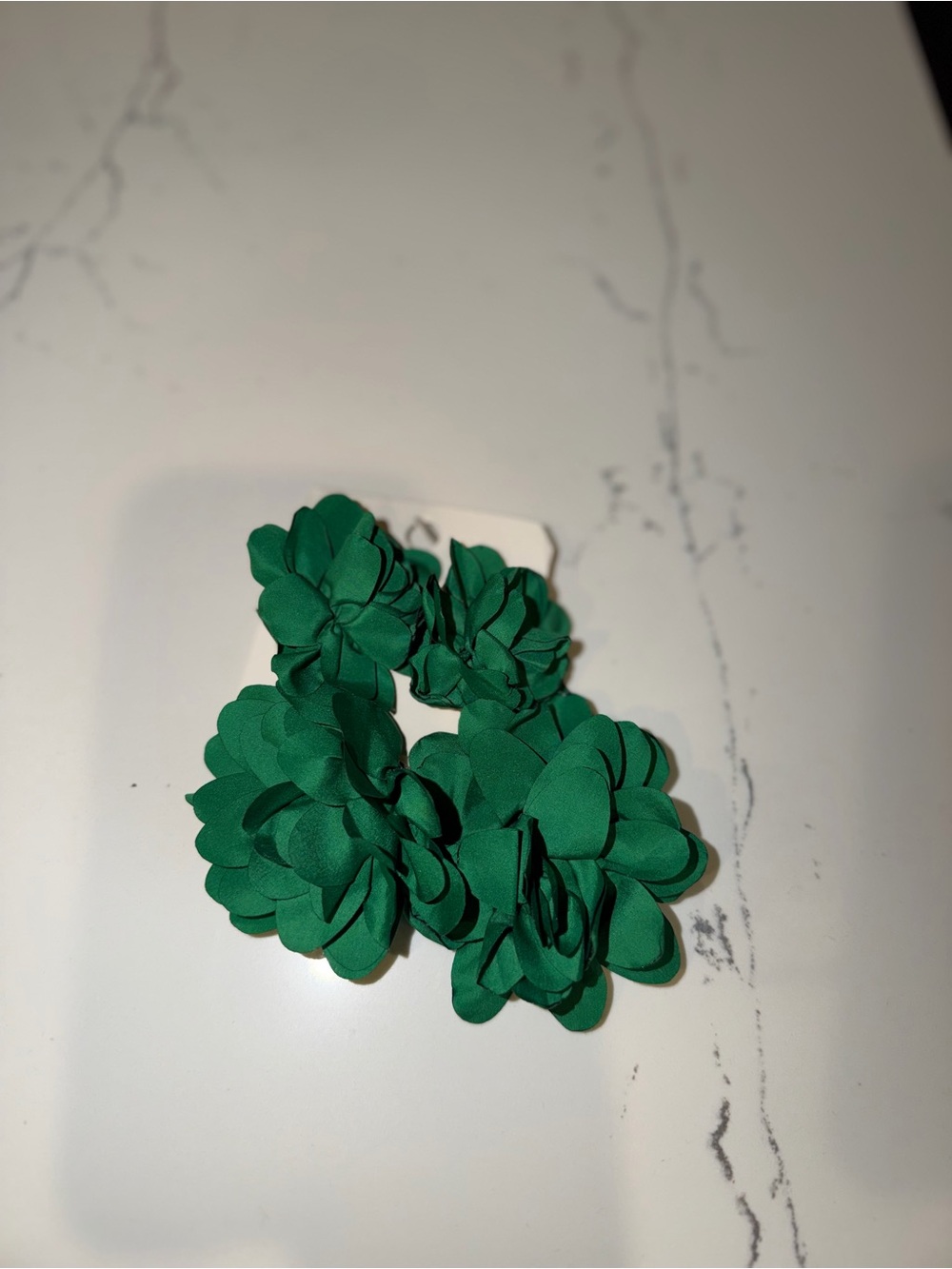 SHEIN Emerald Green Floral Cluster Statement Earrings - Women Jewelry Earrings